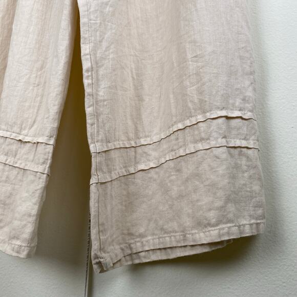 Bryn Walker 100% Linen Pants Size XXL Light Beige Wide Leg Full Length Lagenlook - Picture 4 of 12